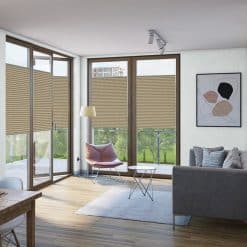 Penguen Plise Perde Keten Seri Koyu Bej