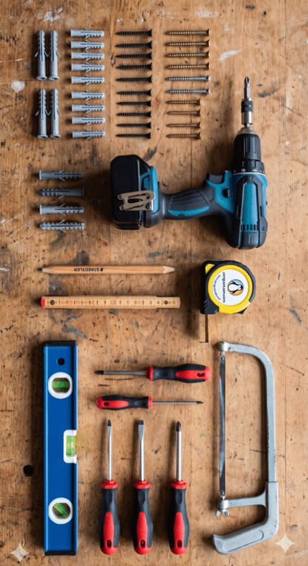 Akordiyon Kapı Montaj için gereken el aletleri