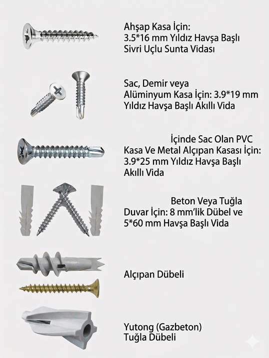 Akordiyon Kapı Montaj malzemeleri